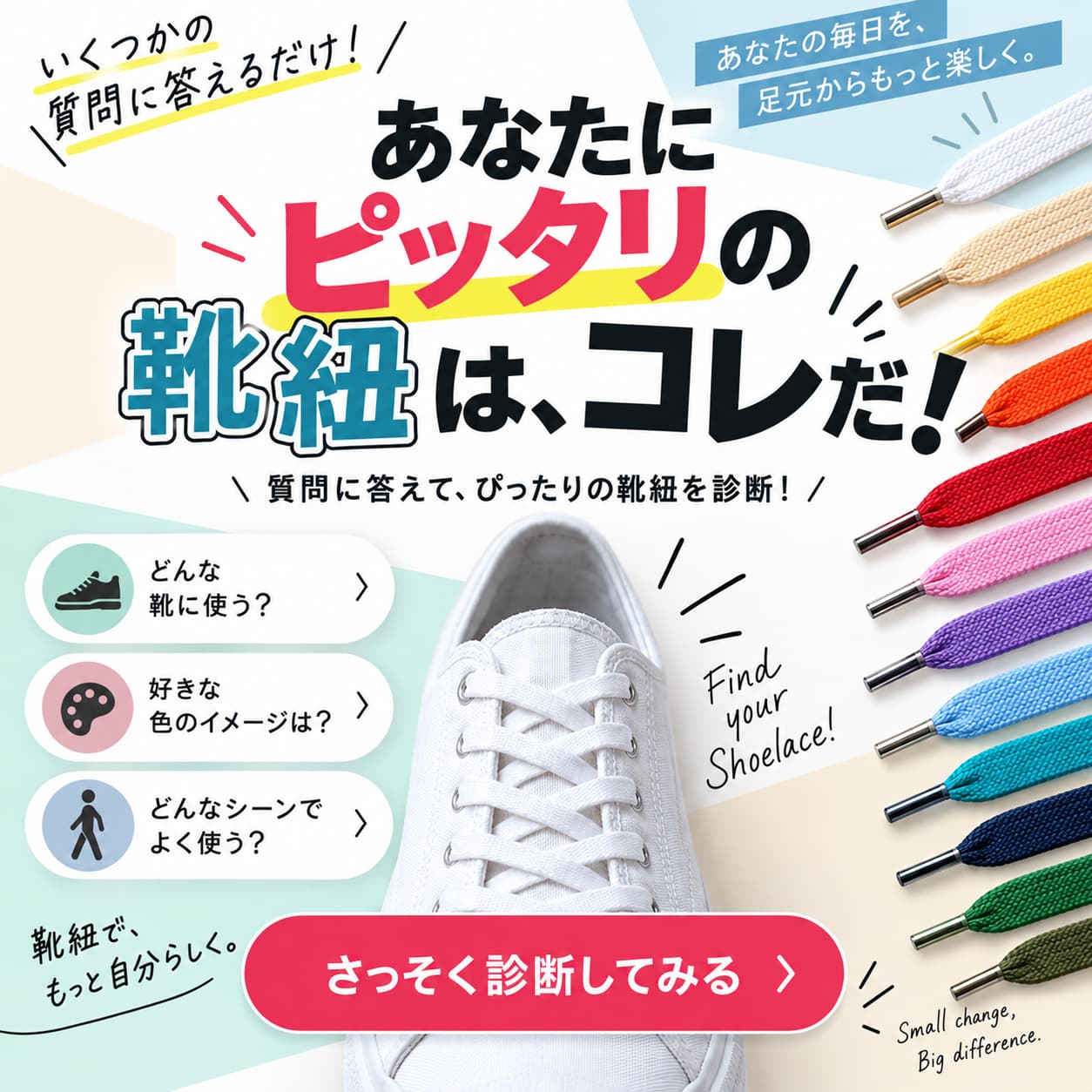 靴紐診断:あなたにピッタリのオススメ靴紐はコレ!