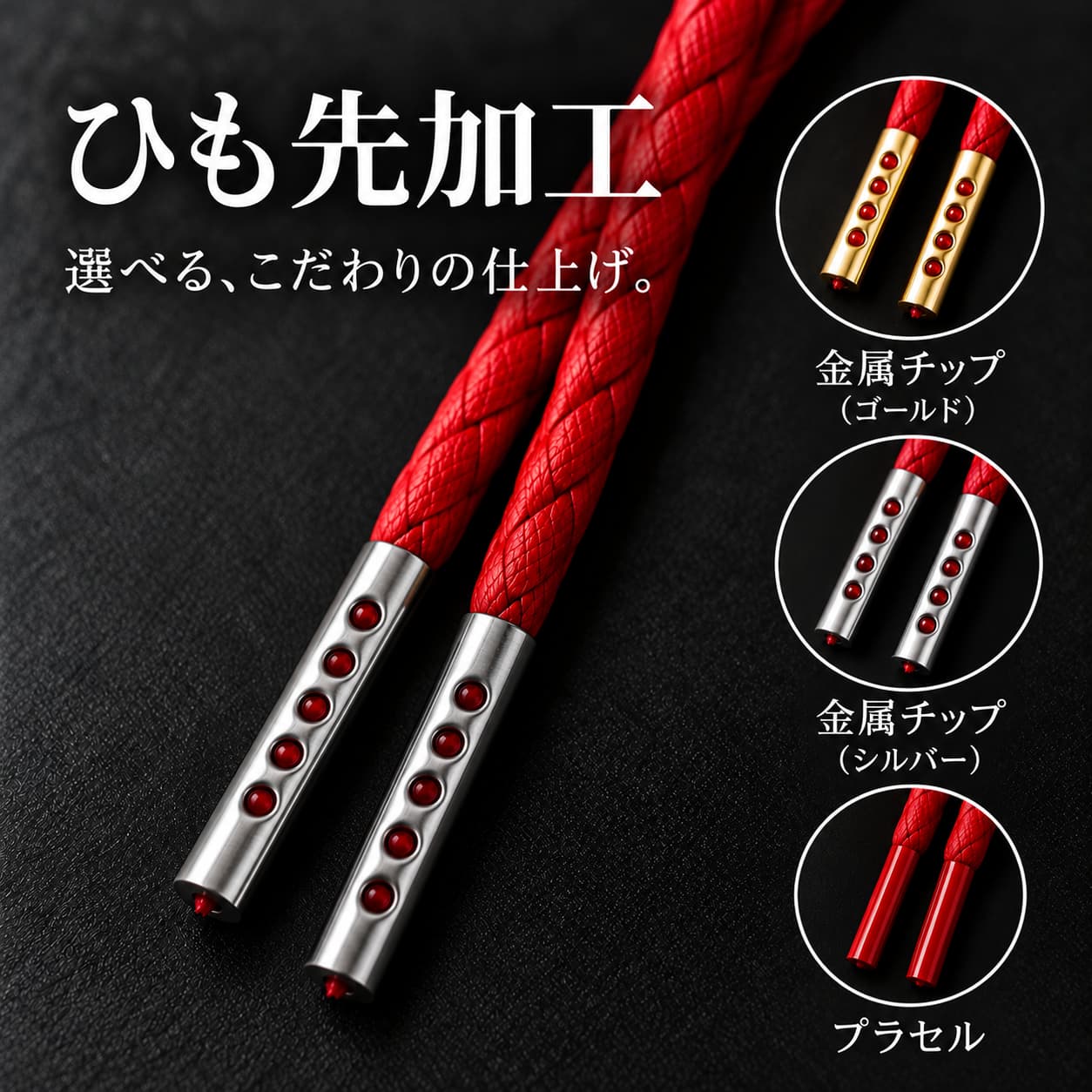 ひも先加工